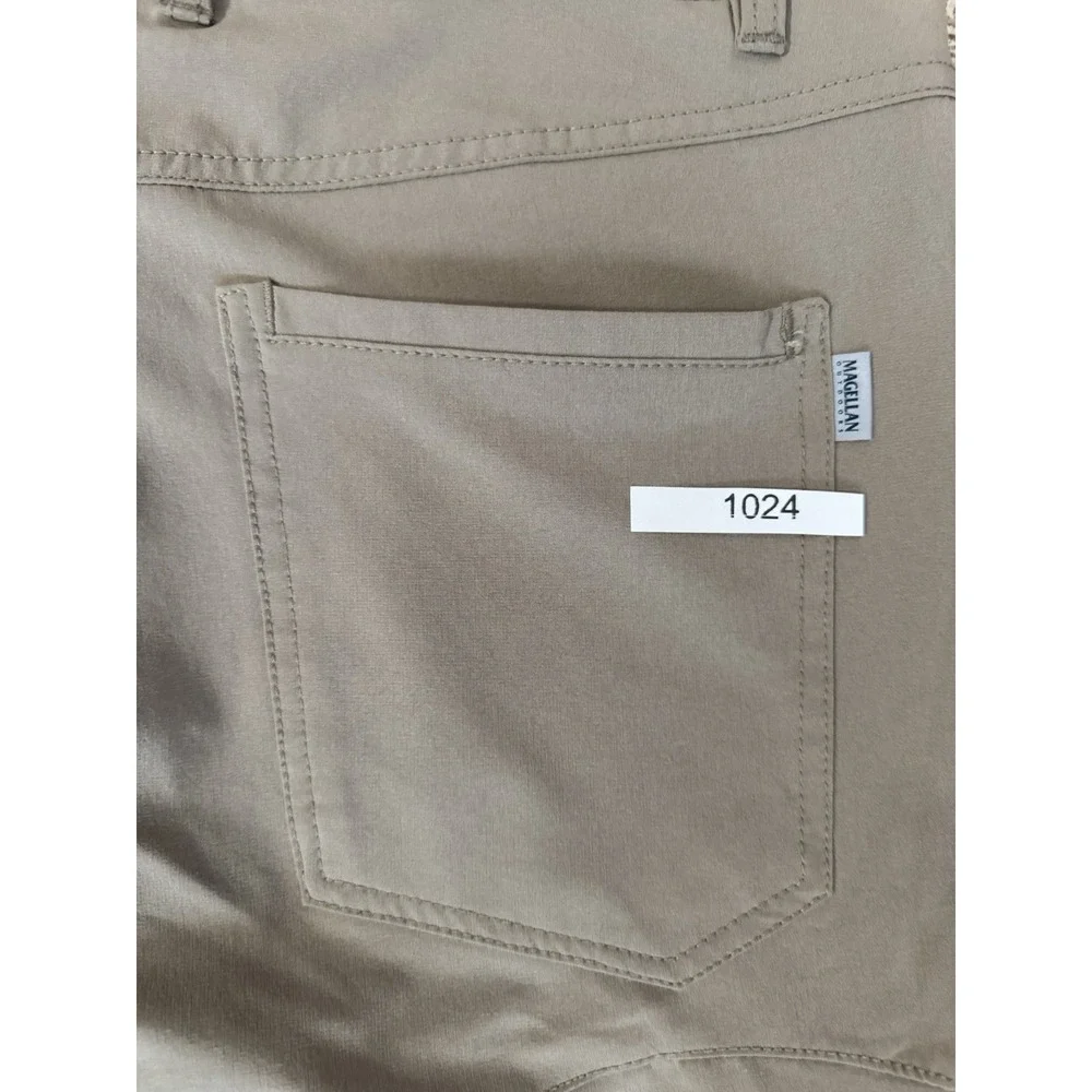 Men's Pants: Magellan 34x30stain release, khaki tan, cotton, used excell. cond.